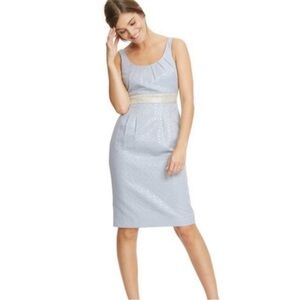 Boden Blue and Gold Foil Cocktail Dress Size 6R